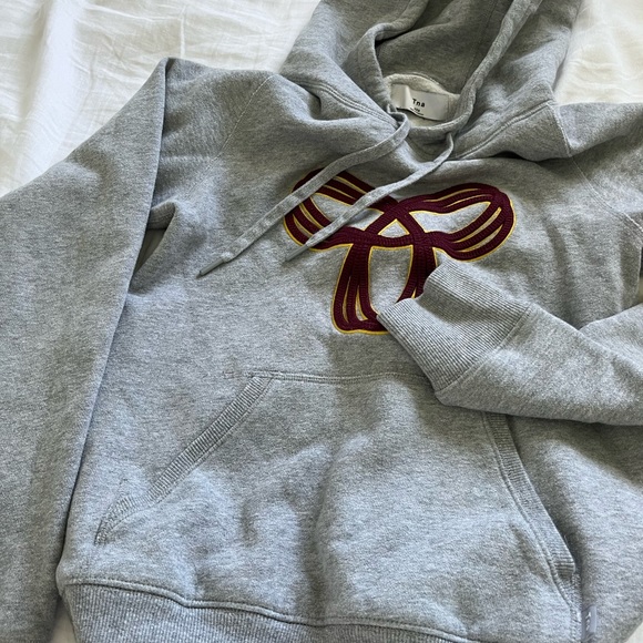 TNA grey hooded sweatshirt with burgundy logo - Picture 4 of 7